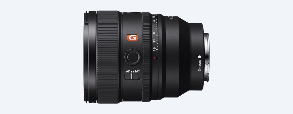 A product image showing the left-side view of the lens with G lens logo
