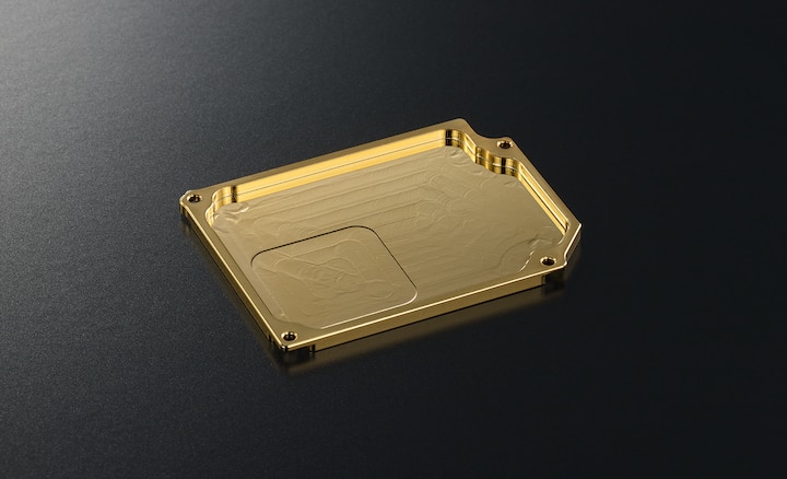 OFC milled block on a dark background